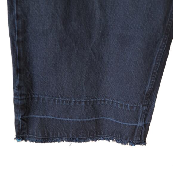 FRAME Pixie High Rise Baggy Wide Leg Jeans Released Hem Dark Wash Supermoon 28 - Picture 9 of 12